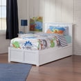 thumbnail image 2 of AFI Madison Twin Solid Wood Platform Bed with Footboard & Twin Trundle, White, 2 of 7