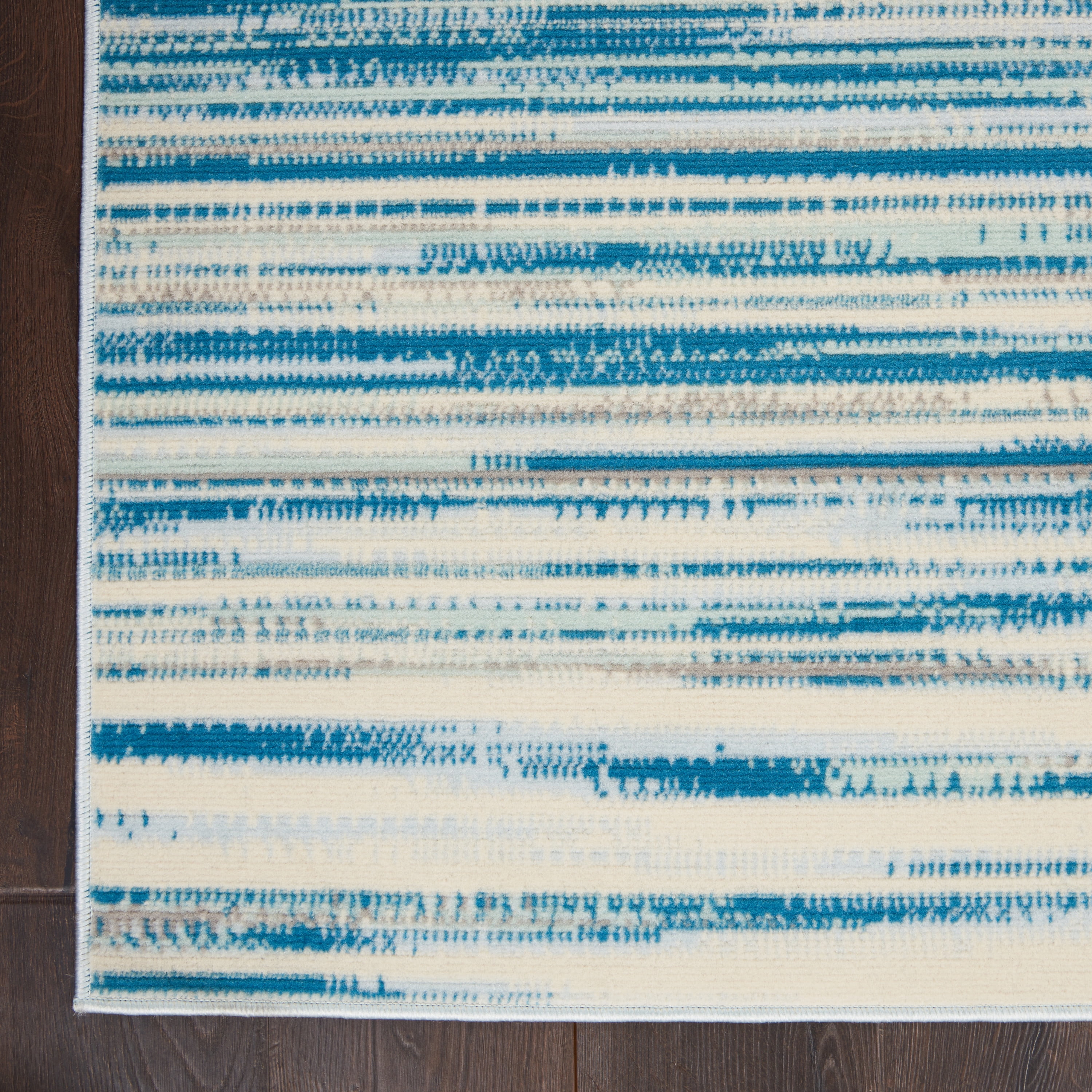 Nourison Bliss Modern Abstract Blue 5'3" x 7'3" Area Rug, (5' x 7')