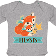 thumbnail image 4 of Inktastic Little Sister Woodland Fox Girls Girls Long Sleeve Baby Bodysuit, 4 of 5