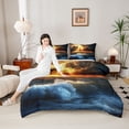 thumbnail image 4 of Homewish Teens Adults Natural Disaster Lightning 3 Pieces Queen Comforter Set,Ocean Sea Theme Ultra Soft Bedding Sets,Abstract Gradient Bedding Comforter Set Breathable,Lightweight Room Decor, 4 of 8