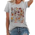 thumbnail image 2 of Womens Short Sleeve Blouses Loose Fit Tops Graphic Print Trendy 2025 Basics Crew Neck T Shirt, 2 of 5