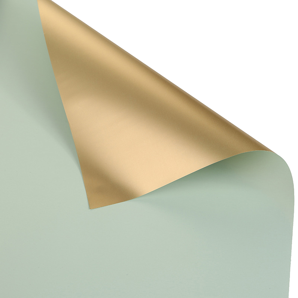 20pcs Waterproof Flowers Wrapping Paper TwoTone Gold Duplex Origami