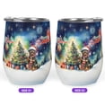 thumbnail image 2 of Merry Christmas and Happy New Year Santa Rottweiler Holiday Xmas Winter 12oz Stainless Steel Wine Tumbler Insulated Cup with Lid Rottie Dog Lover Gifts Idea - 00024, 2 of 5