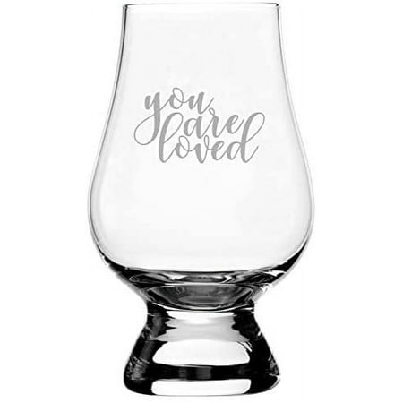 

You Are Loved Valentine s Day Quotes Etched 6.5oz Glencairn Whisky Glass