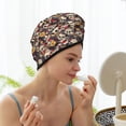 thumbnail image 3 of Yiaed rock Skull record artist Print Hair Cap with Button,Coral Fleece Hair Towel Wrap for Women Wet Hair,Quick Dry Turban for Wet Hair Long Thick Hair, 3 of 5