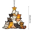 thumbnail image 3 of Melomogo 3Pcs Cat Christmas Tree Suncatcher Ornament, Cute Stacked Cat Christmas Ornaments, Christmas Decors for Garden Home Ceiling Windows Hanging Suncatcher, Wall Art Decor Gift for Cat Lovers, 3 of 8