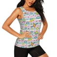 thumbnail image 2 of Lsque Space Doodle Printed Workout Tank Tops for Women, Athletic Sports Tank Tops, Compression Sleeveless Dry Fit Shirts,Sleeveless Yoga Shirt-XX-Large, 2 of 9