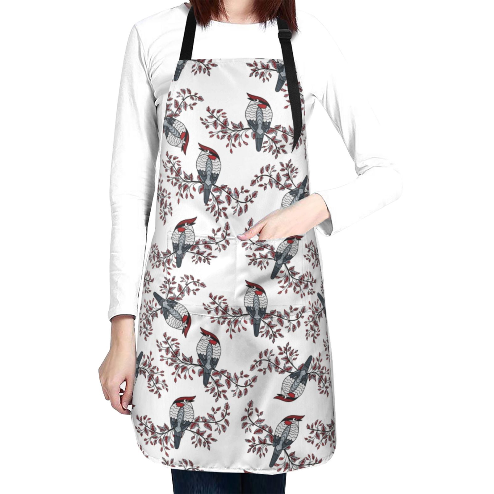 Kdxio Bird Apron with Pockets Adjustable Kitchen Aprons for Men Women Waterproof Aprons for Cooking,Drawing,Crafting, Baking Household Cleaning