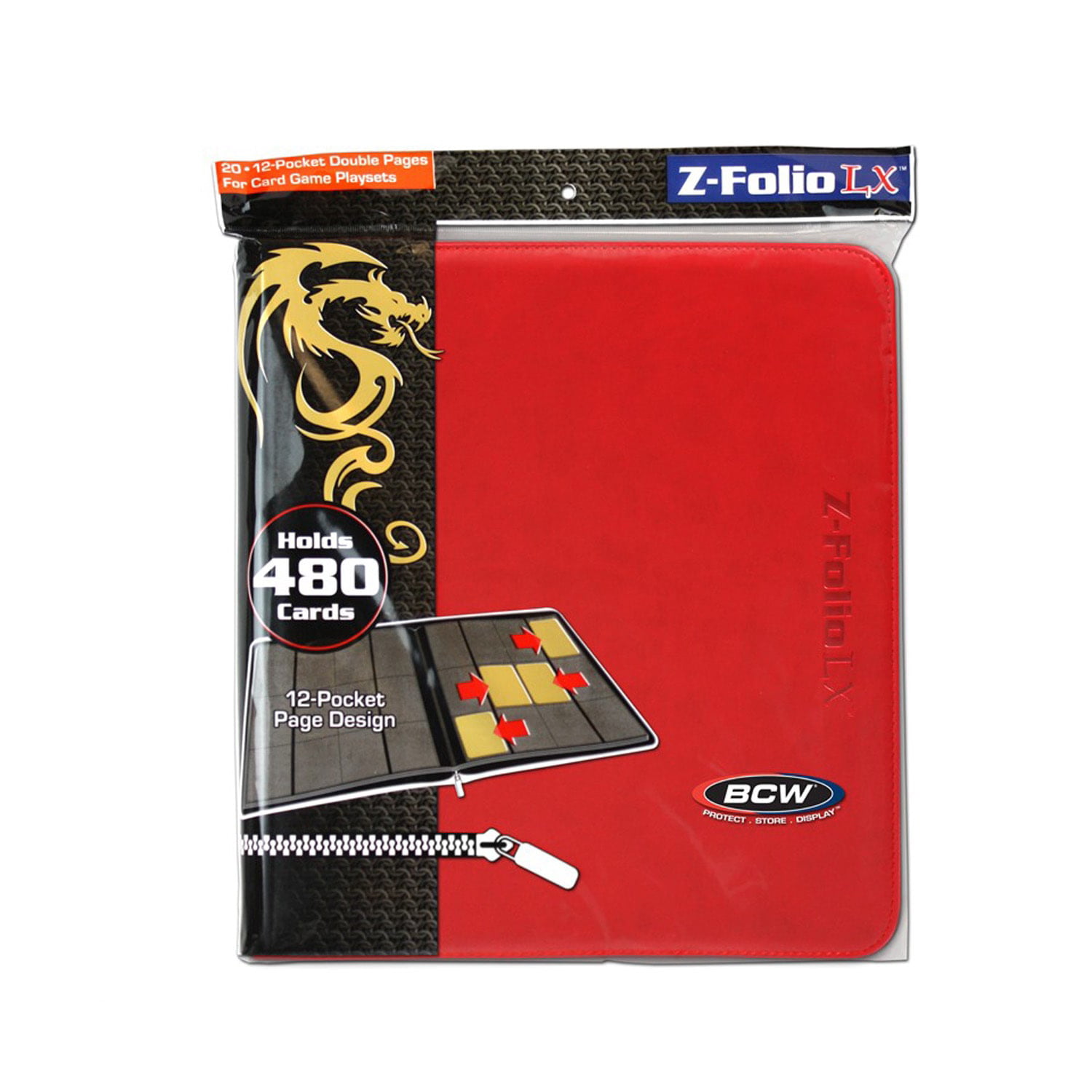 BCW Red Pro-folio LX Leatherette Album 9 Pocket Pages Side Load Card Storage for sale online 