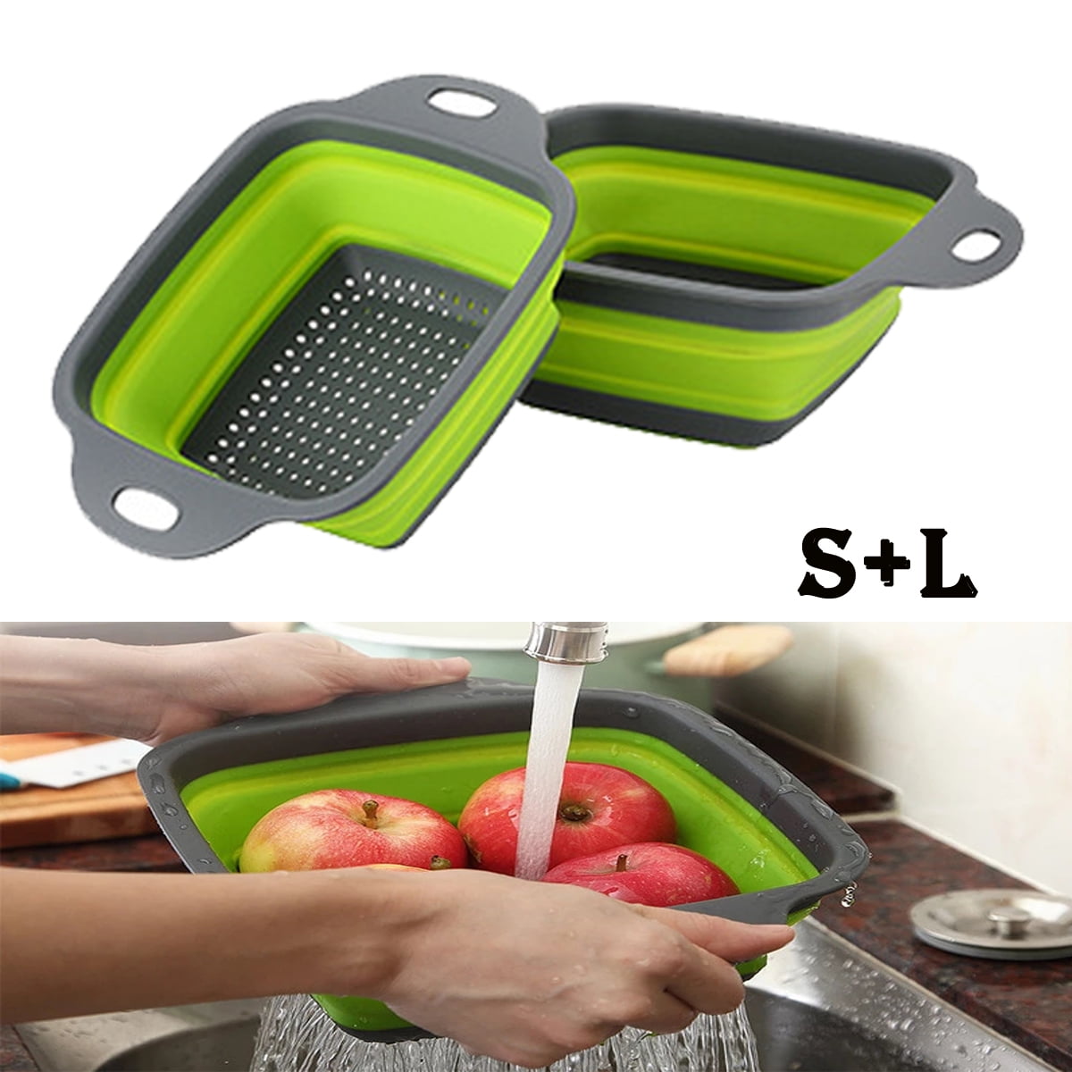 Zing Collapsible Colander Dual Handles Pasta Fruits Vegetables Drainer New 