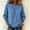 Blue women round neck blouse a1, variant on SSZMDLB Women Round Neck 3/4 Sleeve Pleated Blouse Casual Basic Summer Tops Fashion Tee Shirt Comfy Vacation Outfits Work Clothes, Orange XL