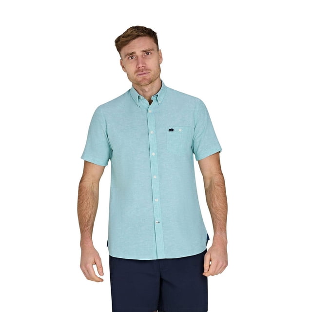 Raging Bull Mens Classic Linen Short-Sleeved Shirt
