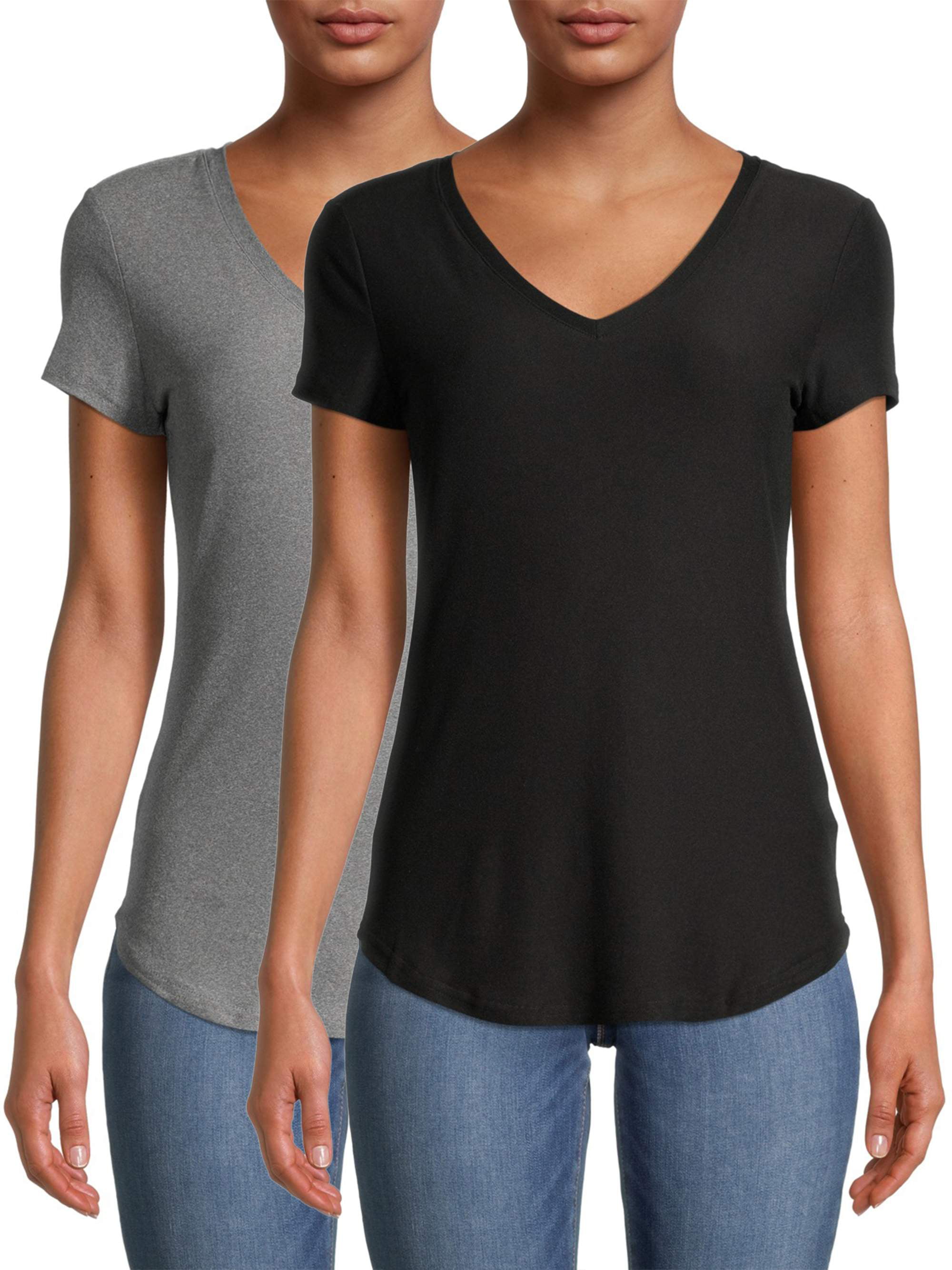 No Boundaries Juniors' Varsity Stripe V-Neck Pocket T-Shirt - Walmart.com