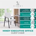 thumbnail image 3 of Mindy Office Leather Executive Guest Chair Reception, Conference Waiting Room Chairs with Padded Arms- Set of 2 White, 3 of 11
