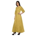 thumbnail image 2 of Moomaya Robe Longue à Col Rond à Manches 3/4 pour Femmes Grande Taille Vêtements d'Été, 2 of 3