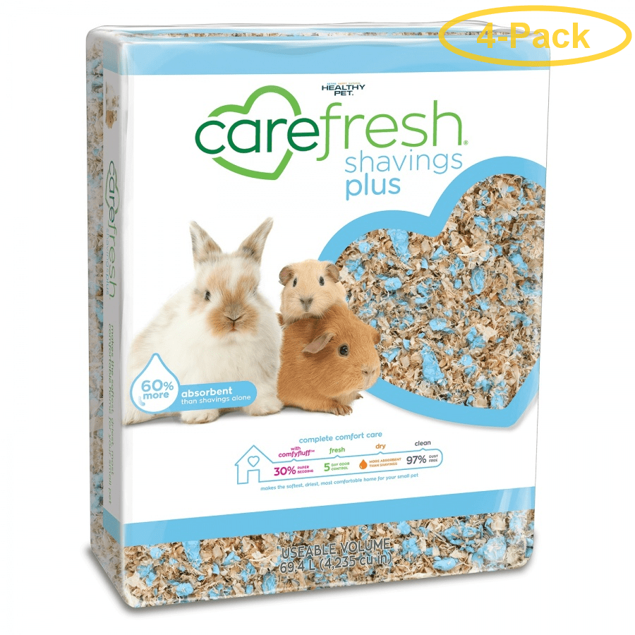Carefresh Shavings Plus Small Pet Bedding 69.4 Liters Pack of 4