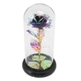 thumbnail image 1 of LED Artificial Rose Glass Ornament, Colorful Blue Fake Flower Glass Dome Light Romantic Lightweight  For Valentine's Day, 1 of 8