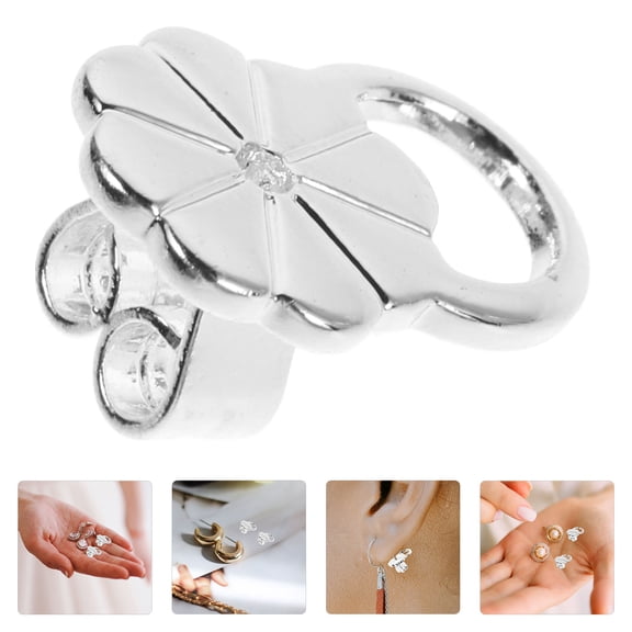 WHAMVOX 3 Pairs Earring Backs For Heavy Earring Earring Lifters For Droopy Ears Earring Backs Replacements Earlobe Support Backs Heavy Earring Support Earring Backings Silver