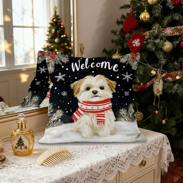 xihome Funda de cojn navideña de 45x45 cm, decorativa, de polister, lavable, para sof o sala de estar.