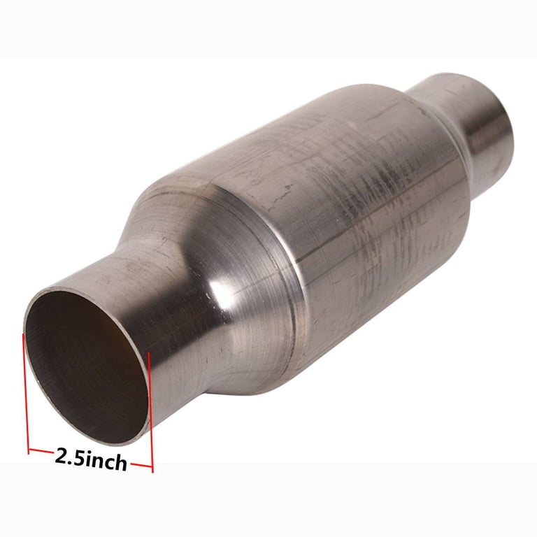 2-Pack Universal Catalytic Converters – 2.5” Round, High Flow, 409 Stainless Steel