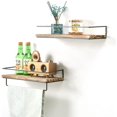 thumbnail image 4 of ETZ Floating Shelves Wall Mounted Shelf with Rails & Towel Rack Set of 2, 4 of 6