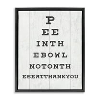 Stupell Industries Bathroom Seeing Eye Chart Pee In the Bowl Phrase Jet Black Framed Floating Canvas Wall Art, 24x30, by Daphne Polselli