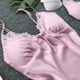 thumbnail image 4 of Clothing 2025 Women's Silk Pajama Sets Satin Robe with Nightgown 2 Piece Sleepwear Fashion Lace Cami Nightwear Kimono Bridesmaid Robes, 4 of 5
