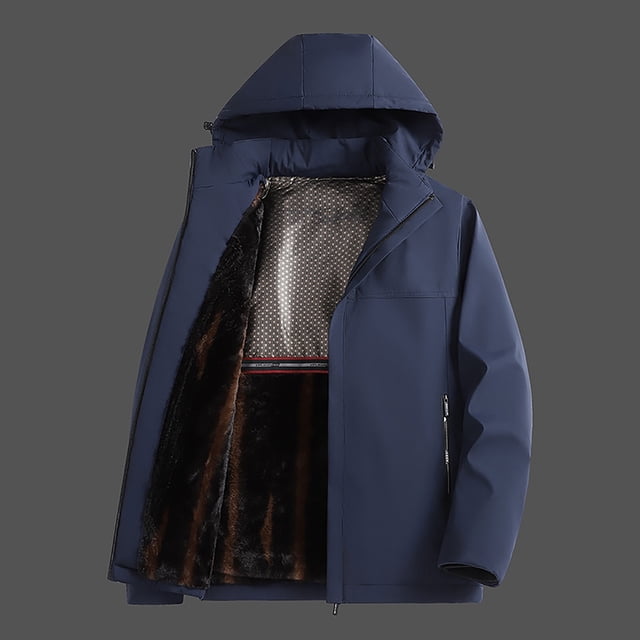 RXIRUCGD Manteau Veste Mode Ajusté à Capuche à Cordon avec Coutures pour Homme, Bleu, Taille : L