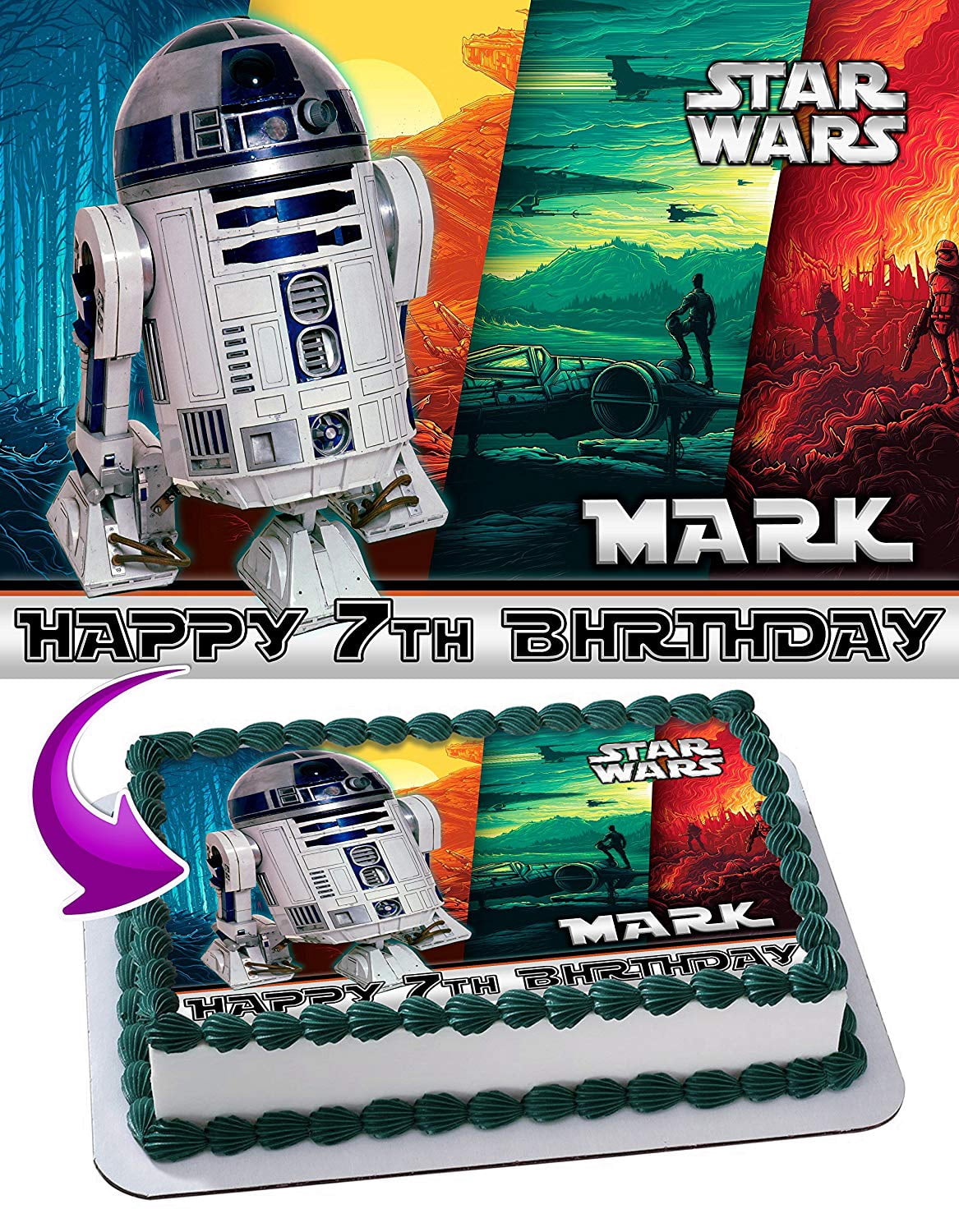 Star Wars Darth Vader Storm Troopers Edible Cake Topper Image Abpid Walmart Com