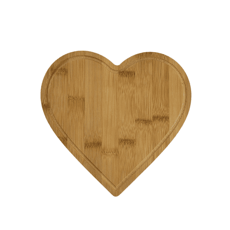 

(Set of 12) Bulk 8 Heart Shape Plain Bamboo Cutting Boards with Juice Groove for Engraving Gift