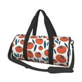 thumbnail image 2 of Xecao Hand Drawn Tomatoes print Round Travel Duffel Bag is a foldable gym bag with an inner pocket, perfect for travel sports, 2 of 8