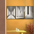 thumbnail image 3 of wall26 3 Piece Framed Canvas Wall Art for Living Room, Bedroom Geometrical Abstract Buildings VI Canvas Prints for Home Decoration Ready to Hang - 24"x36"x3 Panels, 3 of 4