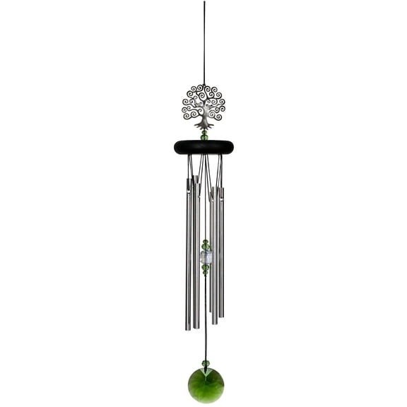 Woodstock Wind Chimes Signature Collection, Crystal Tree of Life Chime, 19'' Silver Wind Chime WFTE