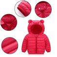 thumbnail image 3 of LYMAYTER Boys Girls down Cotton Coats Kids Fall Winter Long Sleeves Printed Jacket Toddler Ears Hooded Warm Outerwear for 1-7 Years, 3 of 9
