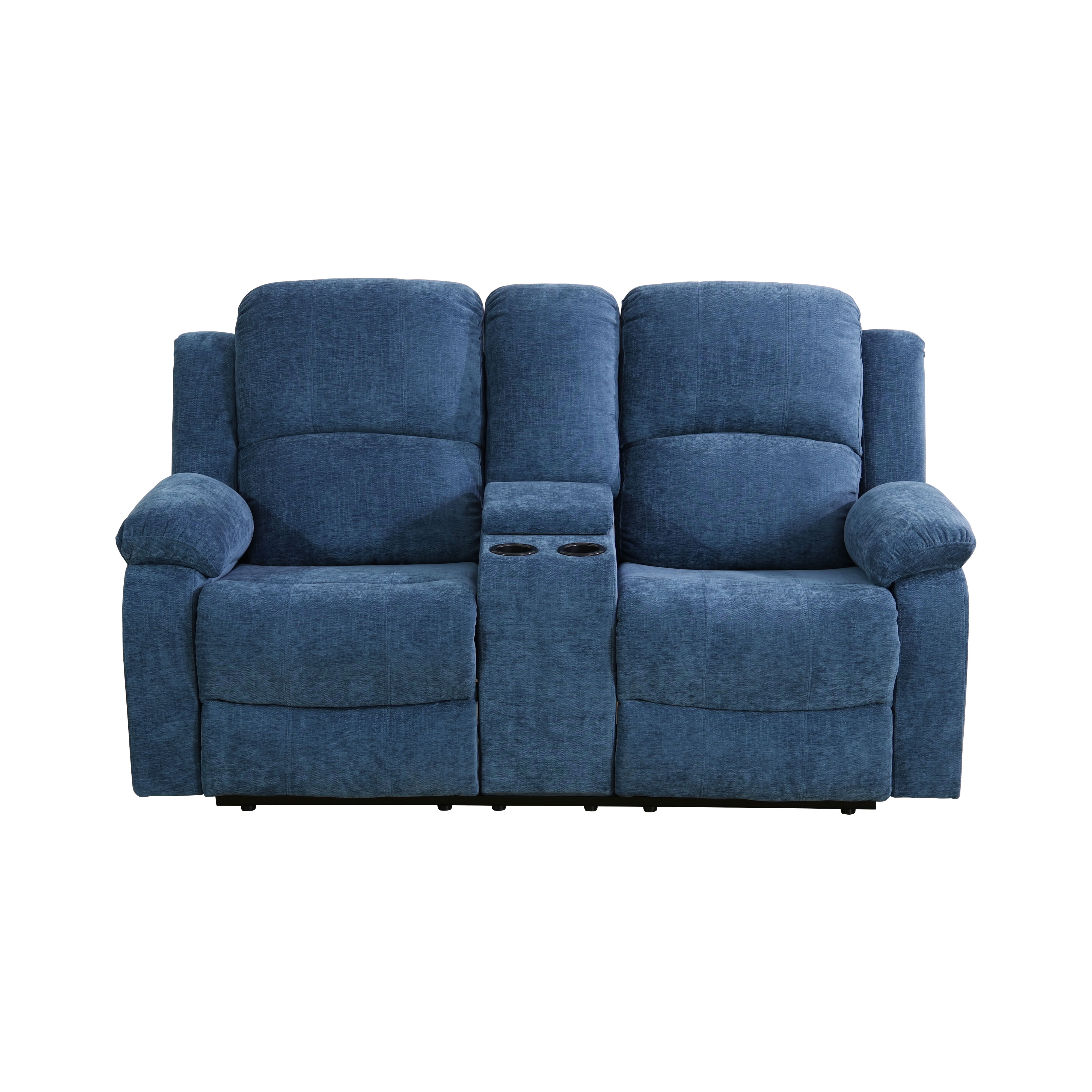 MAYEERTY 2-Seater Recliner Loveseat Sofa, Wear-Resistant Fabric with Storage & Cup Holder for Couple Leisure Spaces Living Room
