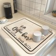 thumbnail image 2 of Coffee Bar Mat Rubber Dish Drying Mat For Kitchen Counter Coffee Mat for Home Bar Gift Kitchen Mat Coffee Bar Accessories Decorative Coffee Shop Chocolate Dish Drying Pad 16"X 18", 2 of 6