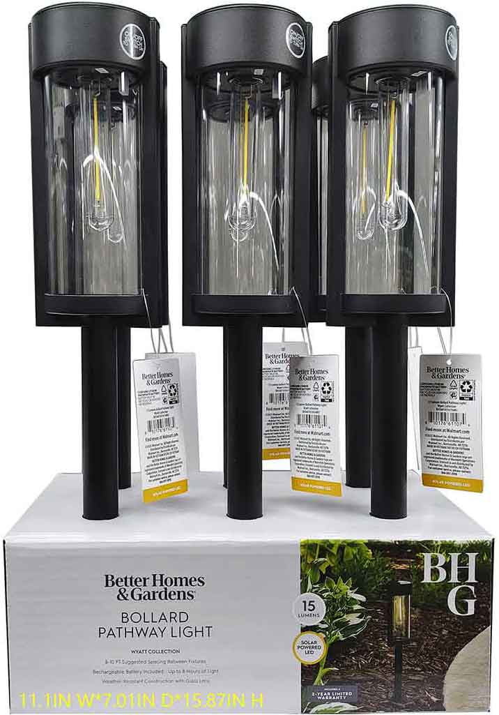 Better Homes & Gardens Wyatt Solar Powered Black LED Landscape