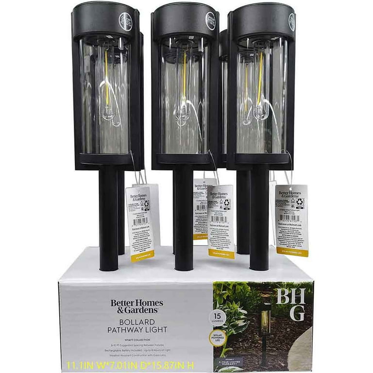 Better Homes & Gardens Wyatt Solar Powered Black LED Landscape