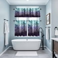 thumbnail image 3 of Teal Purple Forest Kitchen Curtains Sets for Windows 36 Inch Length, Vintage Foggy Woods Tree Rod Pocket Window Treatments Tier Curtains and Valances Set for Bedroom/Bathroom, 3 of 8