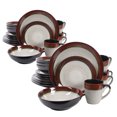 thumbnail image 1 of Gibson Couture 16 Pc Glazed Dinnerware Plates, Bowls, & Mugs, Red (2 Pack), 1 of 11