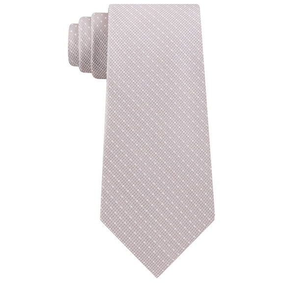 Calvin Klein Men's Slim Textured Dobby Dot Tie Taupe Beige Necktie