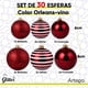 thumbnail image 2 of Esferas para árbol de navidad Artego set mix de 30 esferas = 10pz*8cm 20pz*6cm color Vino * Línea Glitter 3 acabados glitter, brillante y cromada, para colgar Christmas ornaments, 2 of 6