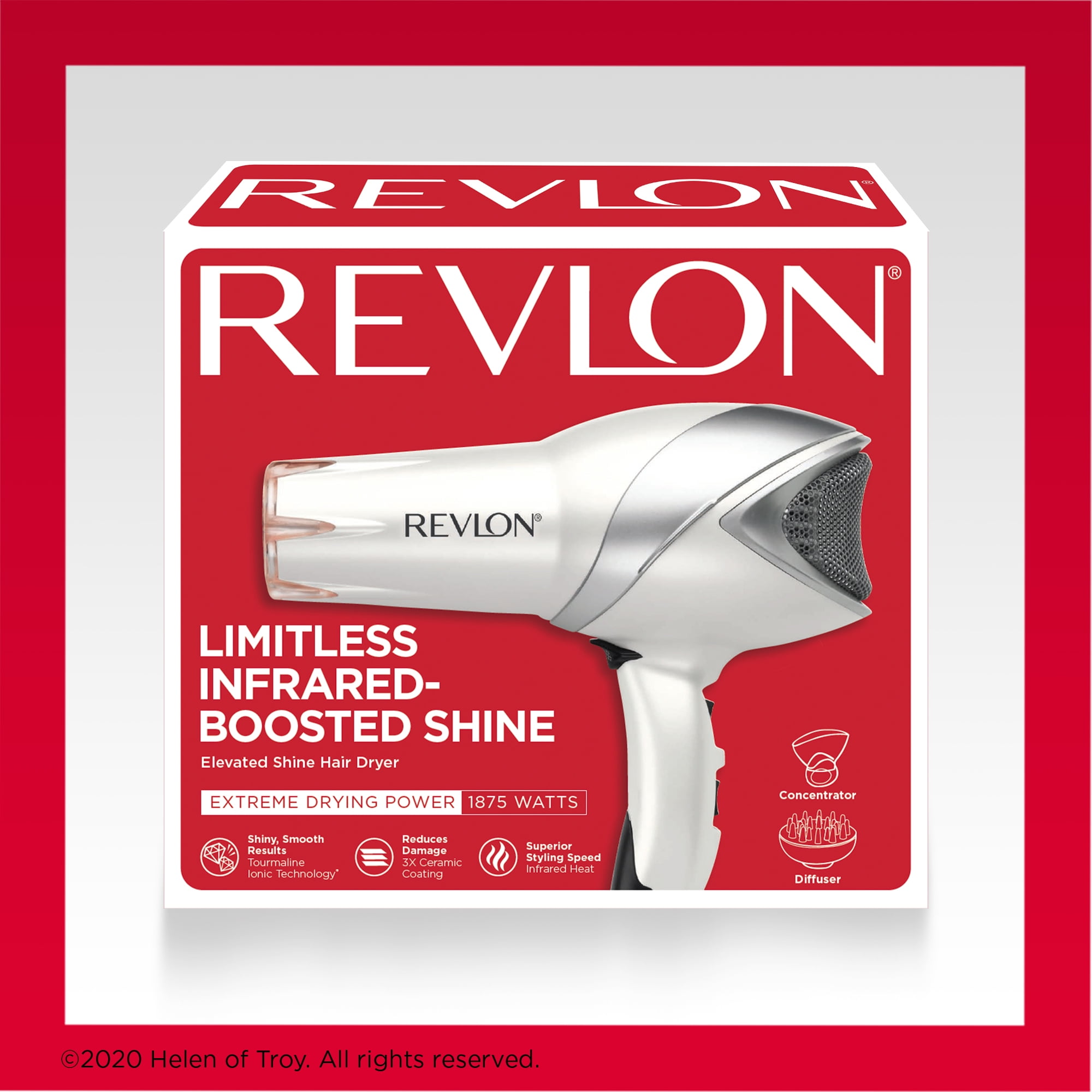 Revlon Pro Collection Infrared Hair Dryer, Pearl Blow Dryer with  Concentrator and Diffuser 