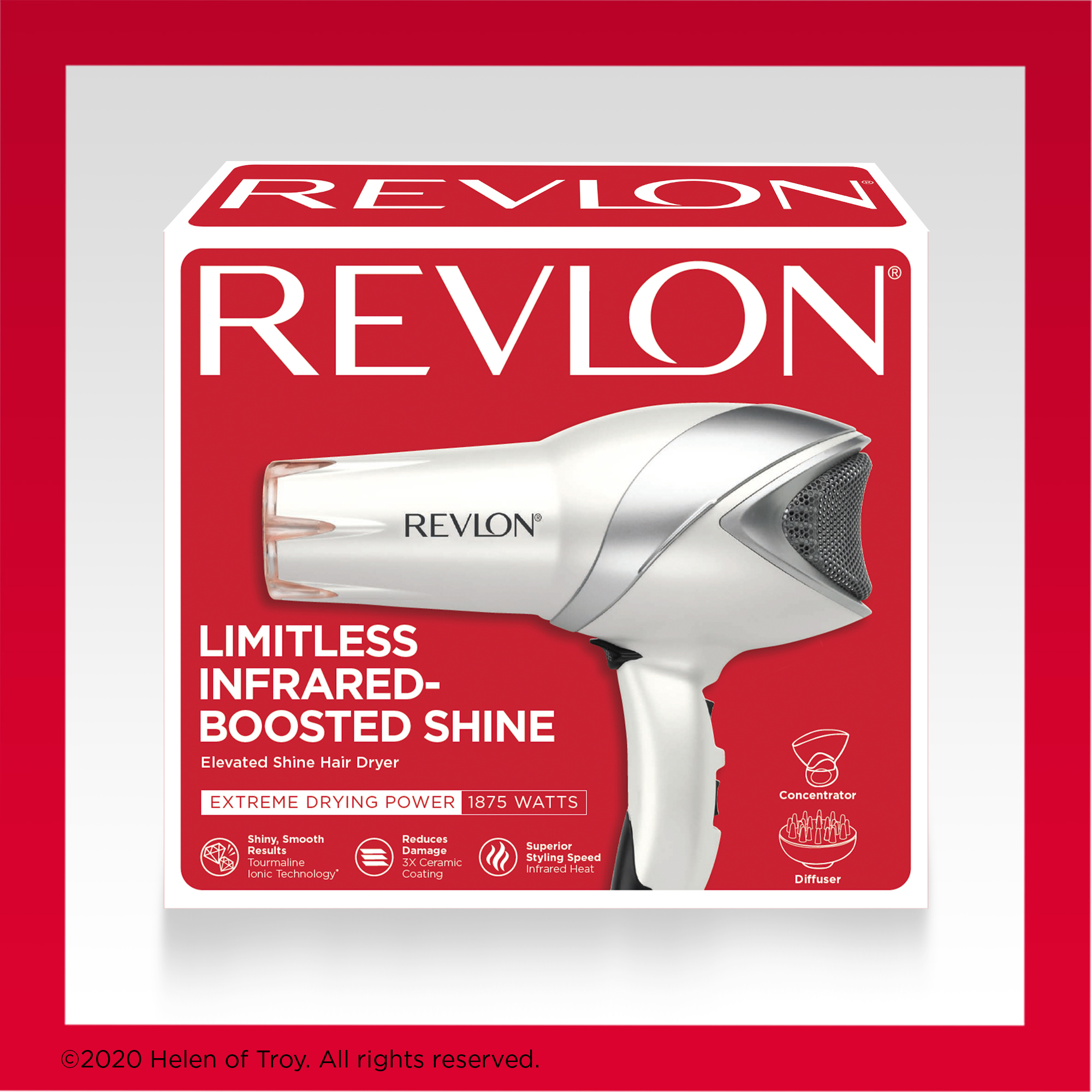 Revlon 1875W Infrared Heat + Ceramic Hair Dryer, White - image 6 of 6