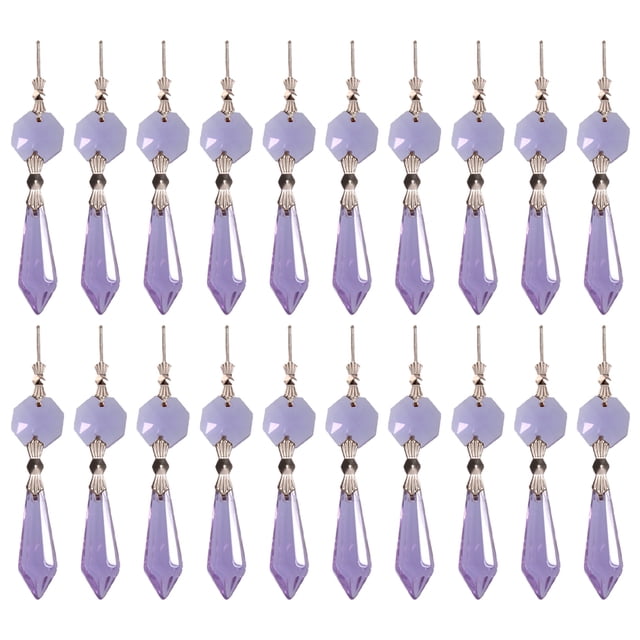 20pcs Chandelier Icicle Crystal Prism with Beaded Crystal Light Replacement Parts
