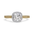 thumbnail image 2 of IGI Certified Lab Grown Diamond Engagement Ring | Center 7MM Cushion Cut Halo Solitaire Anniversary Wedding Rings For Women In 18K Solid Yellow Gold | F-G, VS-SI Quality (2.10 Ctw) Ring Size-9, 2 of 7