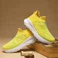 thumbnail image 2 of Men's Slip On Walking Shoes Breathable Knit Upper Thick Sole Sock Sneakers for Casual Daily Commute, 2 of 7