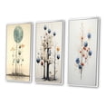 thumbnail image 3 of Designart "Vintage Illustration Geometric Tree of Wisdom II" Modern Geometric Framed Wall Art Set Of 3 - Blue Abstract Frame Gallery Set For Office Decor, 3 of 7