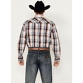 thumbnail image 4 of Men's Cowboy Hardware Hermosillo Gradient Plaid Print Long Sleeve Pearl Snap Navy X-Large, 4 of 4
