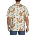thumbnail image 3 of Uemuo Squirrel And Leaves Pattern Cotton Linen Short Sleeve Shirts,Casual Lightweight Button Down Shirts,Vacation Beach Summer Tops-3X-Large, 3 of 7